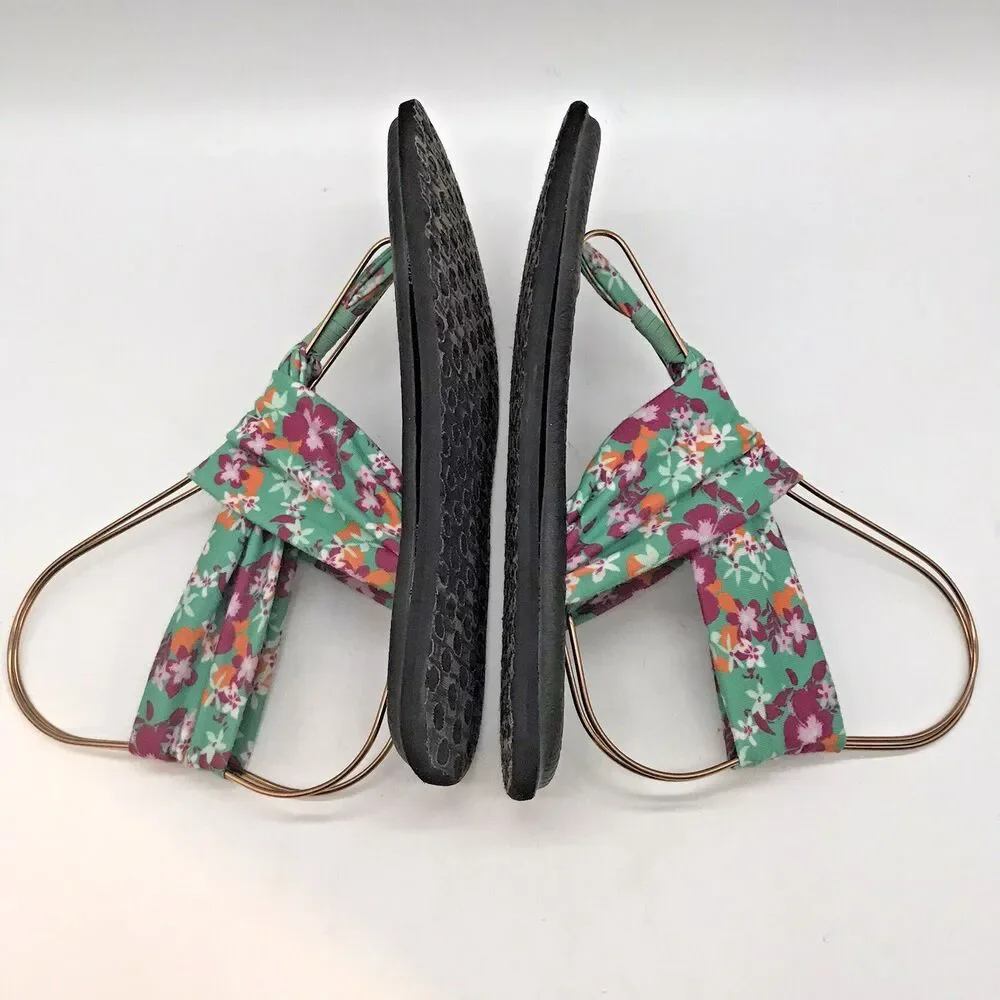 Sanuk Yoga Sling 2 Sandals Women's 8 Multicolor Toe-Post Comfort Flats 1015891